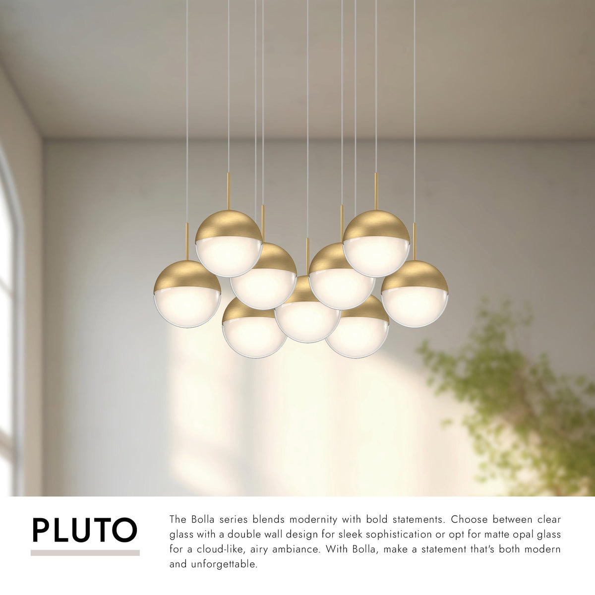 Kuzco Lighting MP402801BC-09 Pluto LED Multi Pendant in Black Chrome
