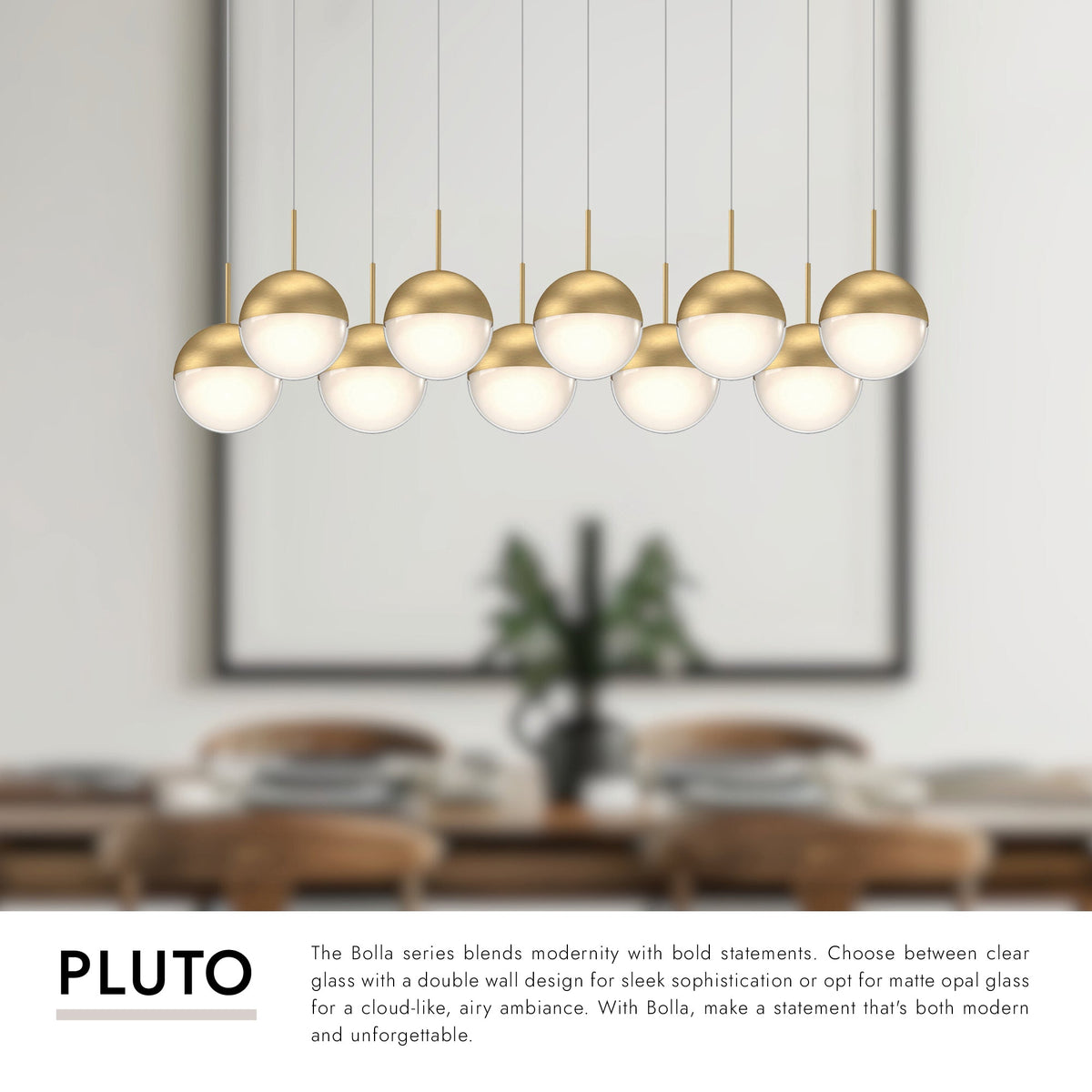Kuzco Lighting MP402801BC-10 Pluto LED Multi Pendant in Black Chrome