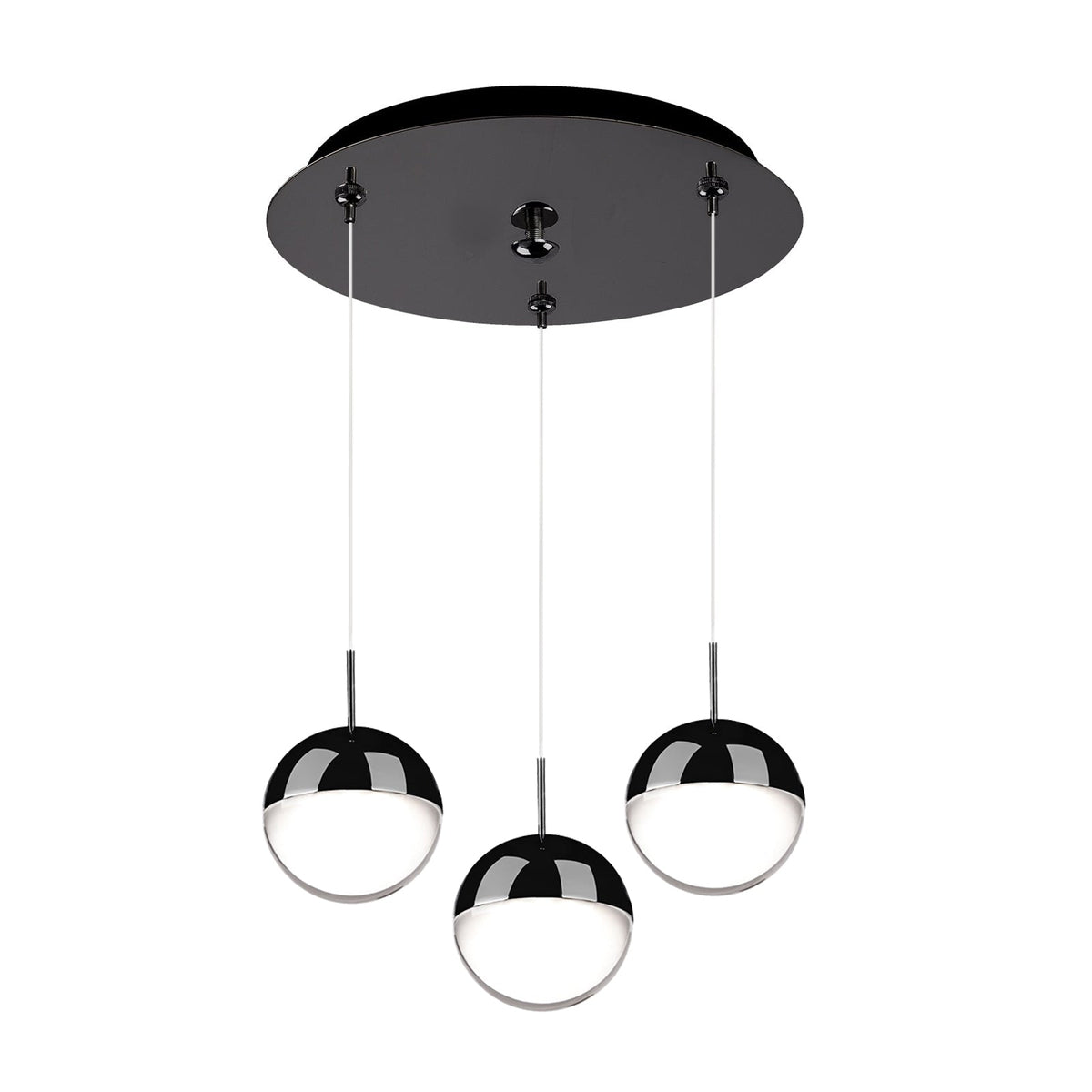 Kuzco Lighting MP402801BC-03 Pluto LED Multi Pendant in Black Chrome