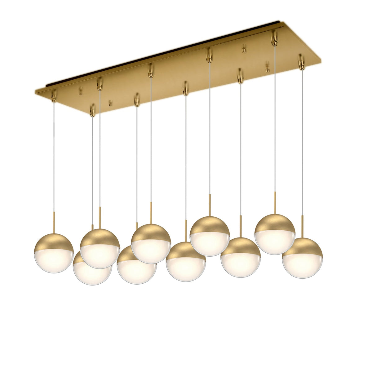 Kuzco Lighting MP402801BG-10 Pluto LED Multi Pendant in Brushed Gold
