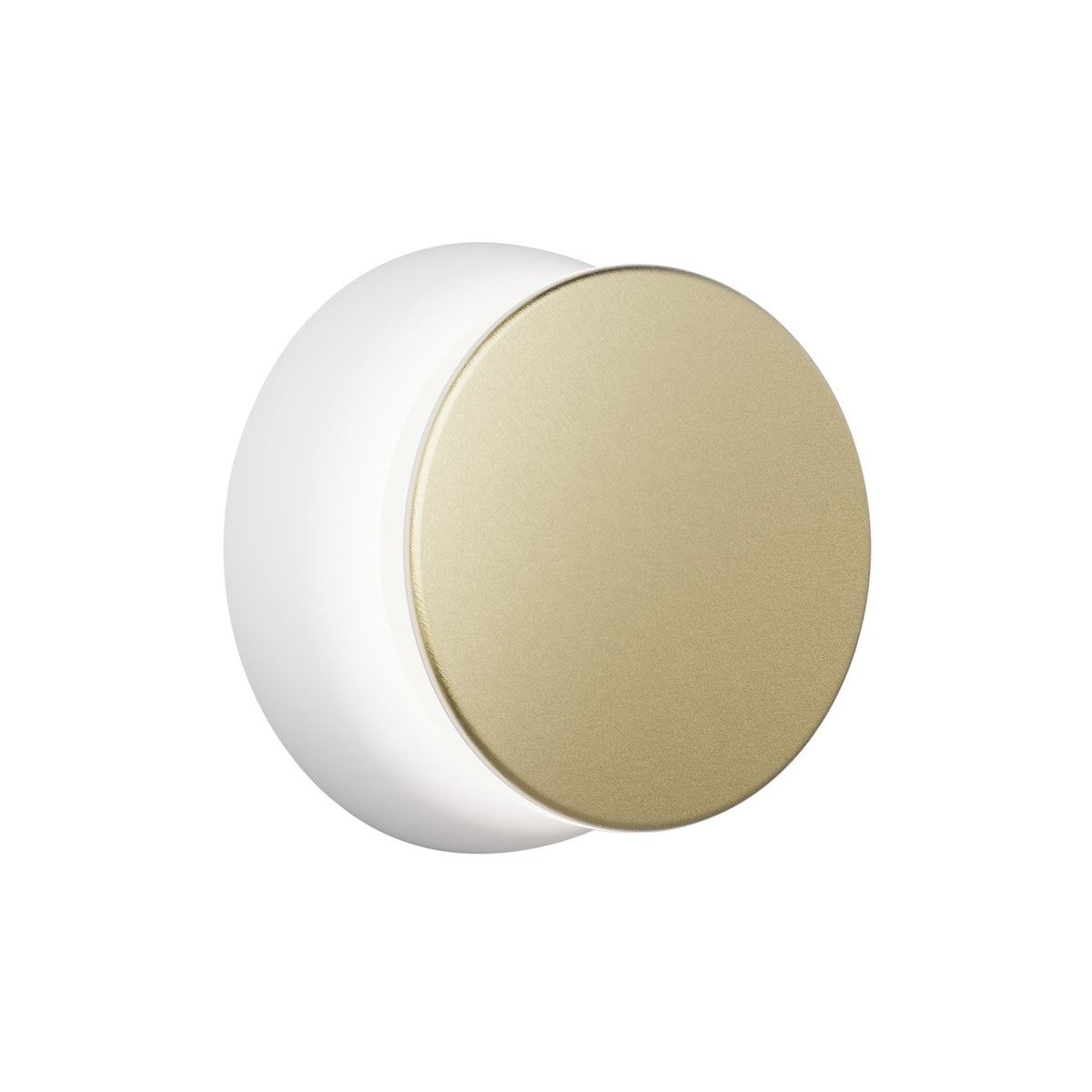 Pablo Designs TOTE PUCK WHT/BRA Totem Puck LED Wall/Ceiling Lamp in White/Brass