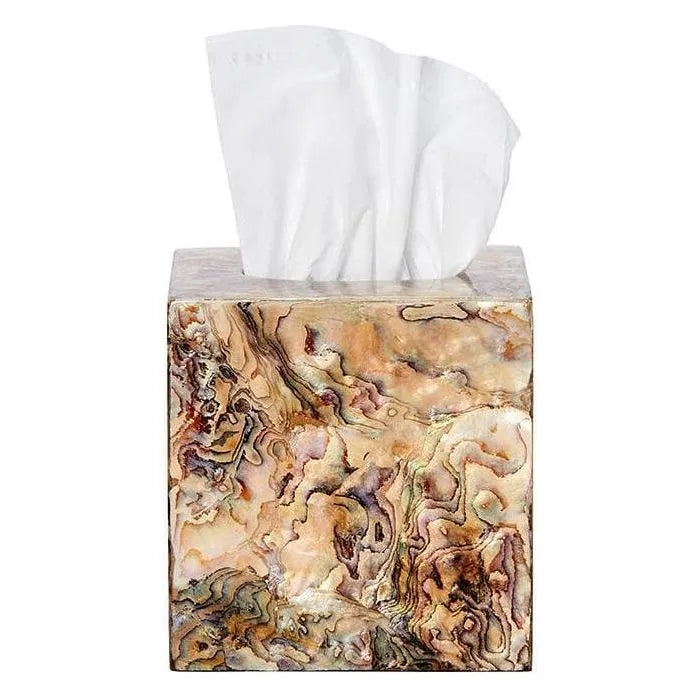 Pigeon and Poodle PP000187 Adana Tissue Box in Marbelized Shell