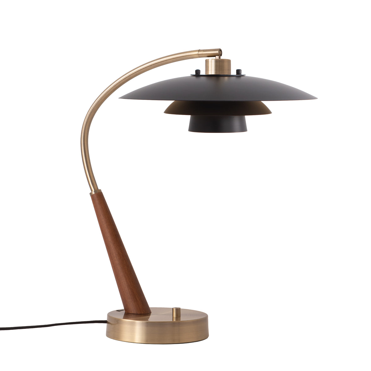 Nova of California 1048878MG Boomerang Rancho Mirage Table Lamp in Dark Walnut/Weathered Brass