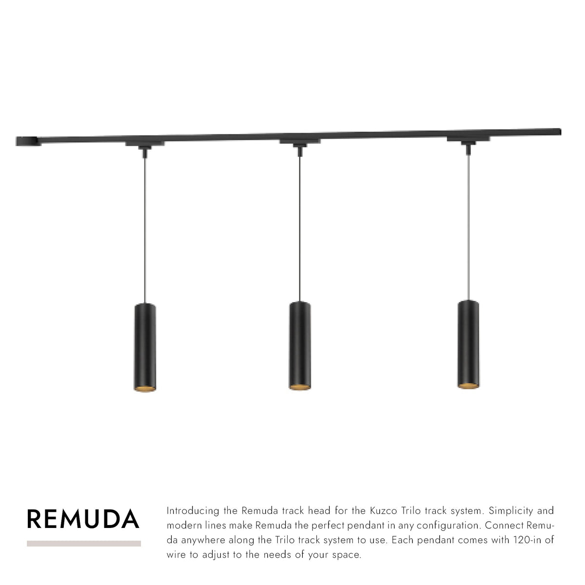 Kit d'éclairage de plafond LED Kuzco Lighting TR3C-P71602-BG Trilo - Remuda en or brossé