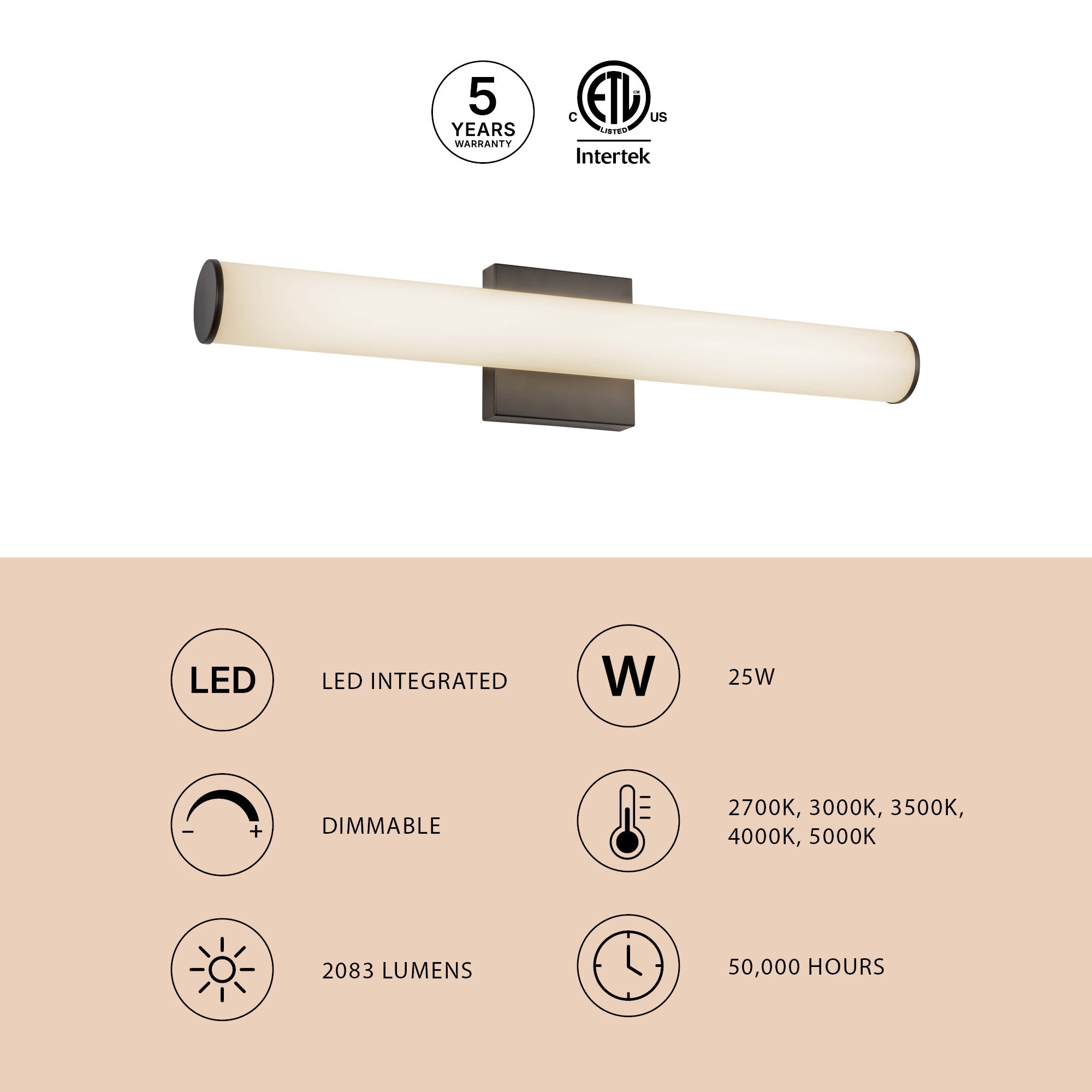 Applique murale et de salle de bain Rico WS24-016 de Kuzco Lighting