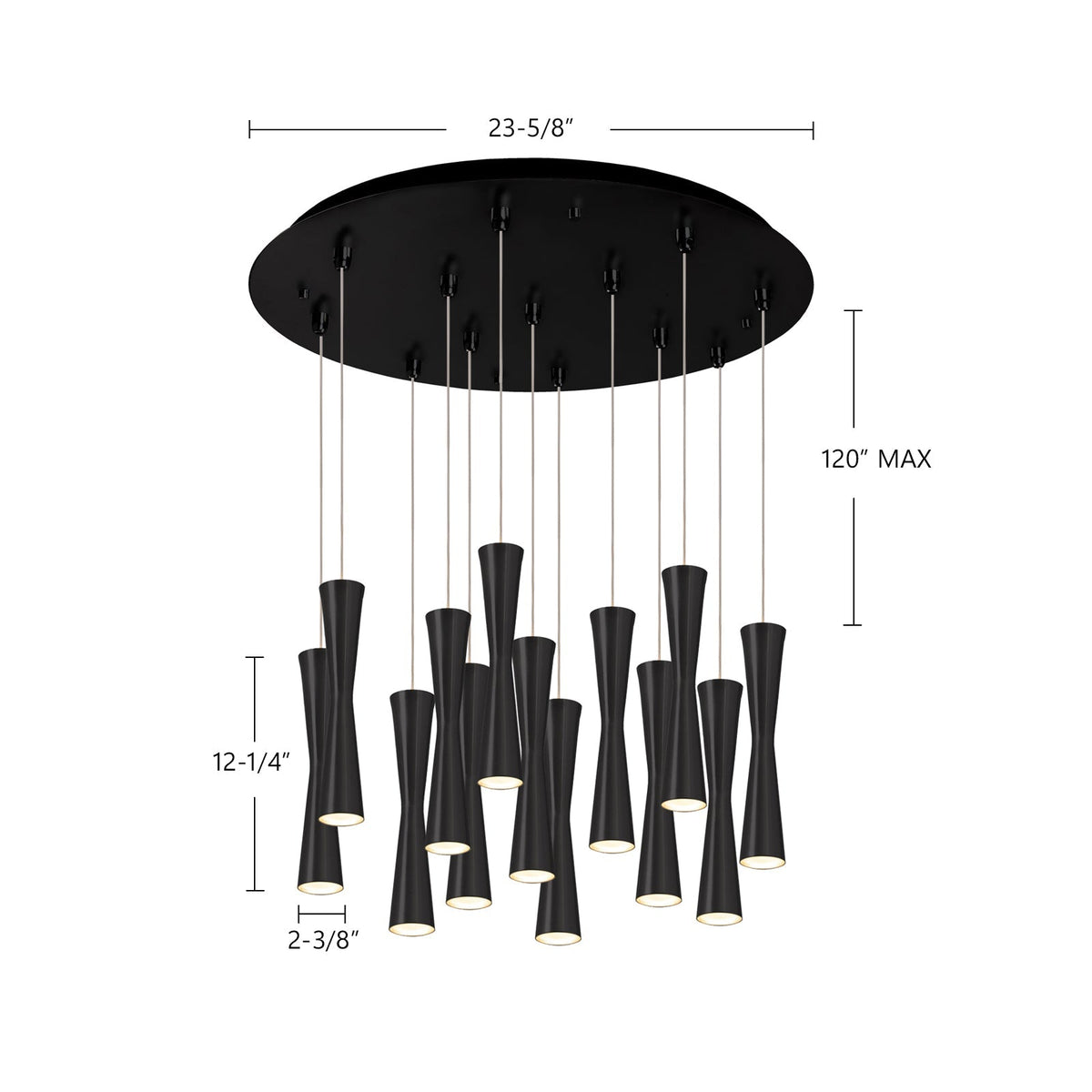 Kuzco Lighting MP42502BK-13 Robson LED Multi Pendant in Black