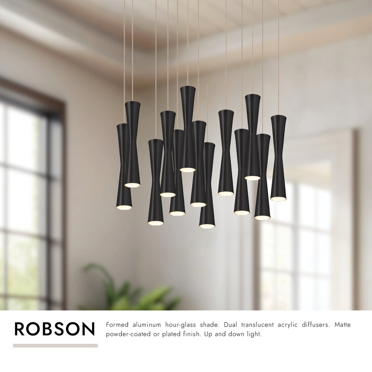 Kuzco Lighting MP42502BK-13 Robson LED Multi Pendant in Black