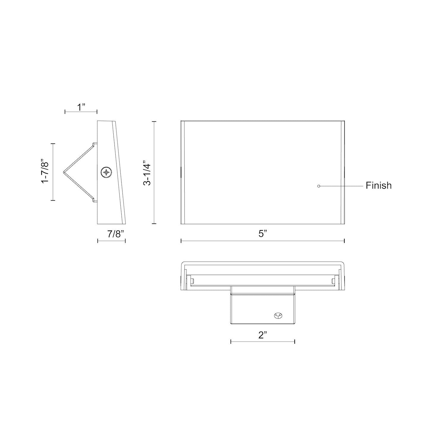 Kuzco Lighting ER30103_DRAWING_DIMS Applique murale/de marche extérieure Roto 3 po