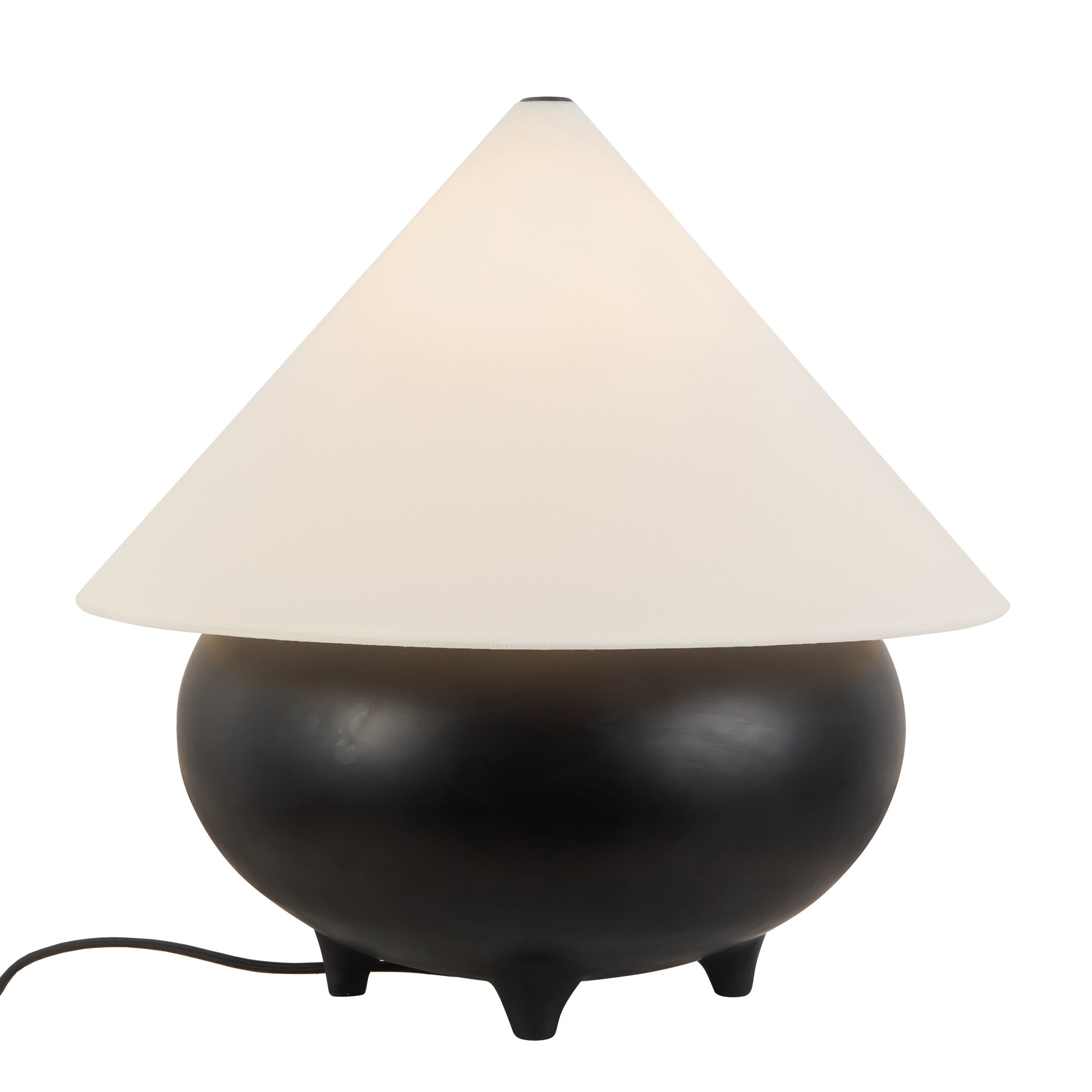 Alora Canada - TL453017MBWL - Une lampe Lampe de table - Rowan - Lin noir mat/blanc