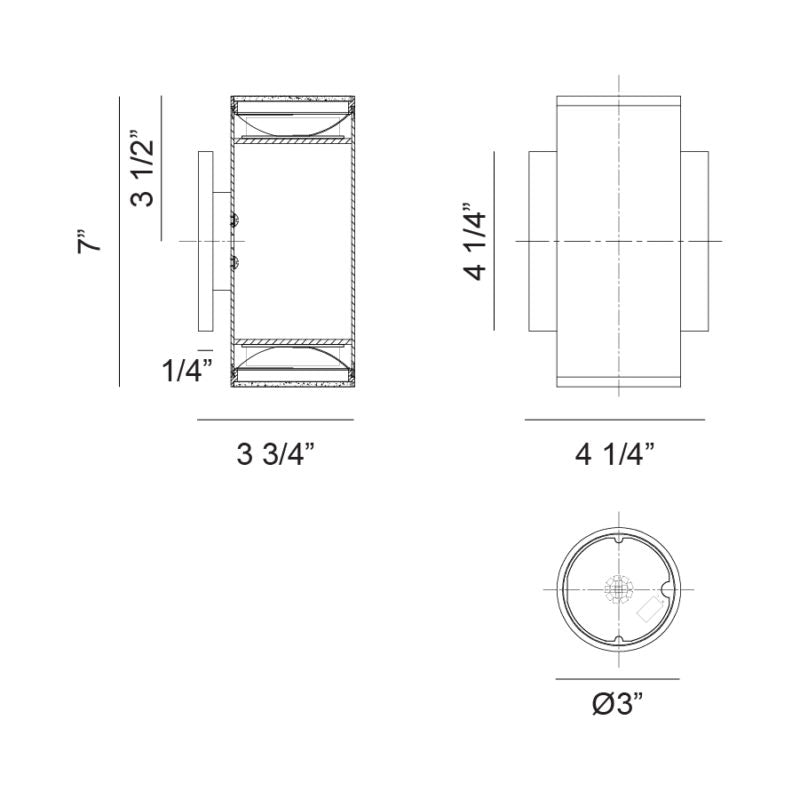 Matteo Lighting S10212MB Tubular LED Outdoor Wall Sconce in Matte Black