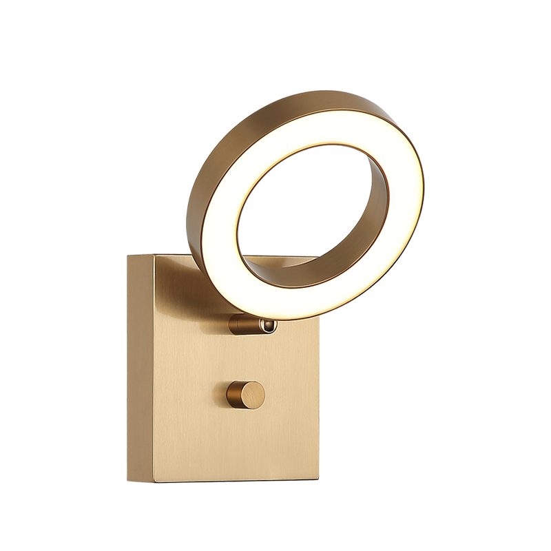 Matteo Lighting S12801AG Realm LED Wall Sconce in Aged Gold Brass