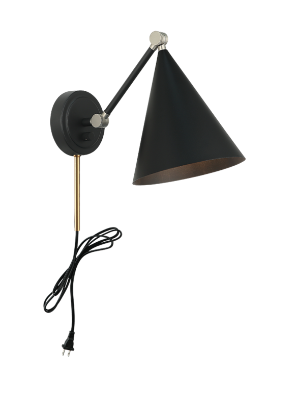 Matteo Lighting S16511MB Pearson Wall Sconce in Matte Black