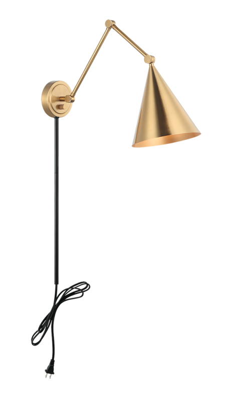 Matteo Lighting S16521AG Pearson Wall Sconce in Aged Gold Brass