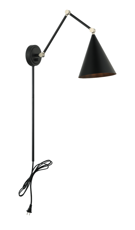 Matteo Lighting S16521MB Pearson Wall Sconce in Matte Black
