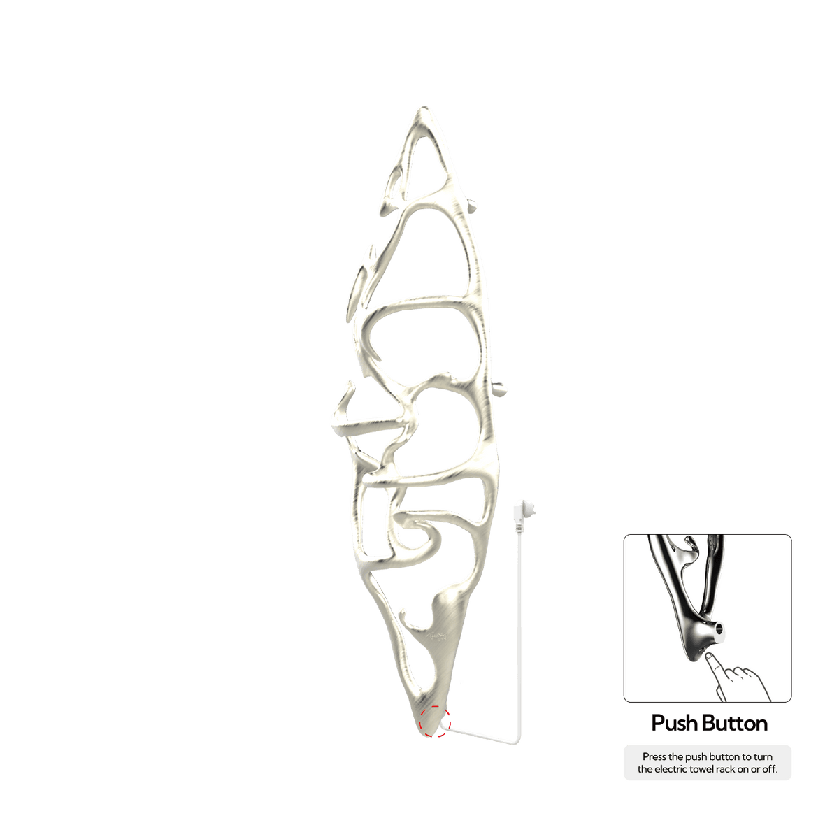 P&Bhusri S1-L-BWG-N-DO Boat of Sage Large Towel Warmer in PVD Brushed White Gold