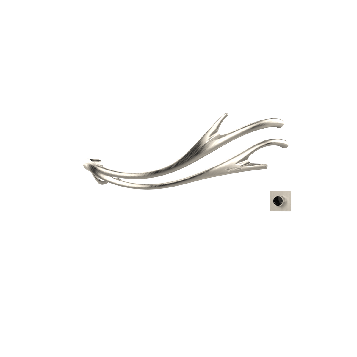 P&Bhusri S2-M-BNI-XM Golden Antlers Towel Warmer in PVD Brushed Nickel