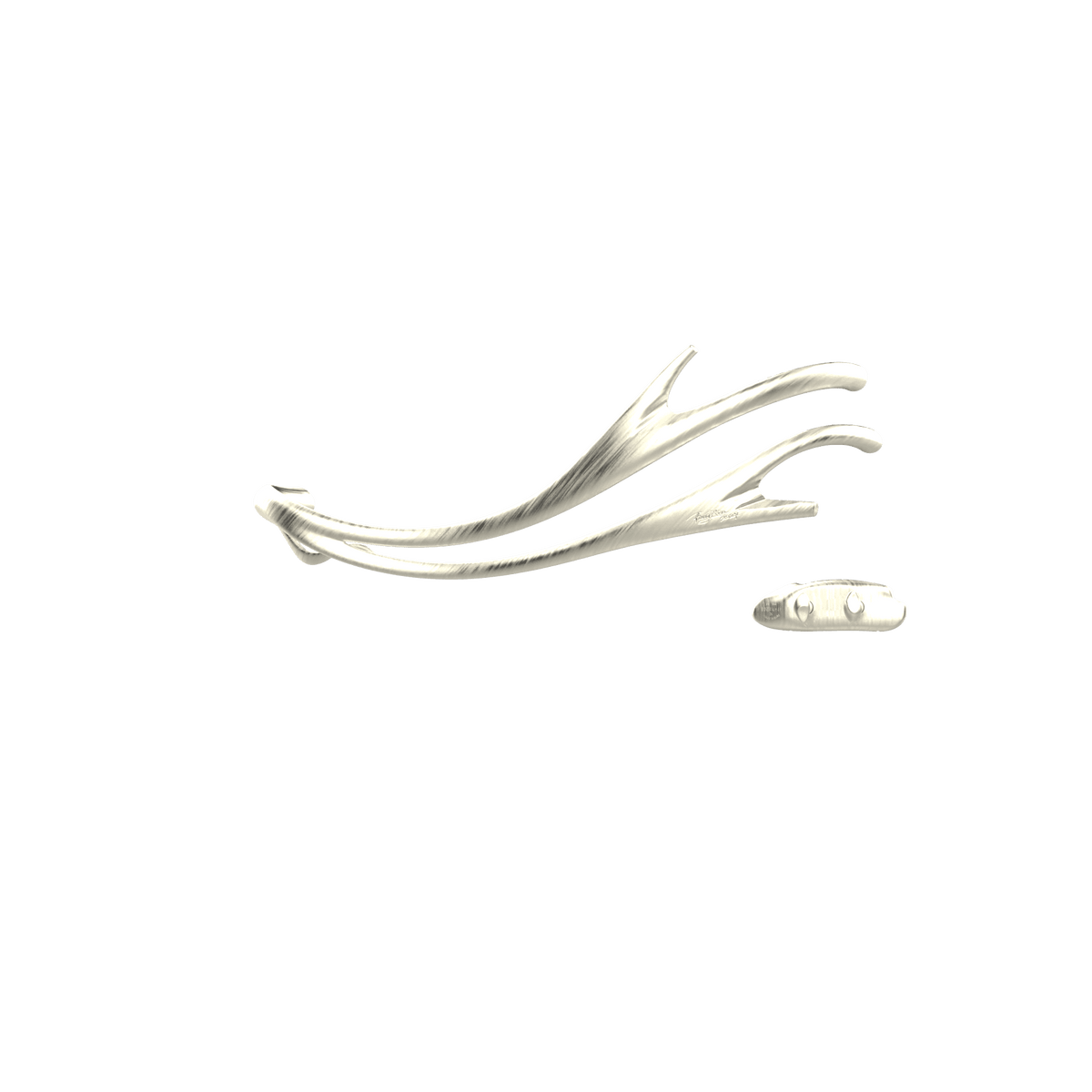 P&Bhusri S2-M-BWG-XA Golden Antlers Towel Warmer in PVD Brushed White Gold
