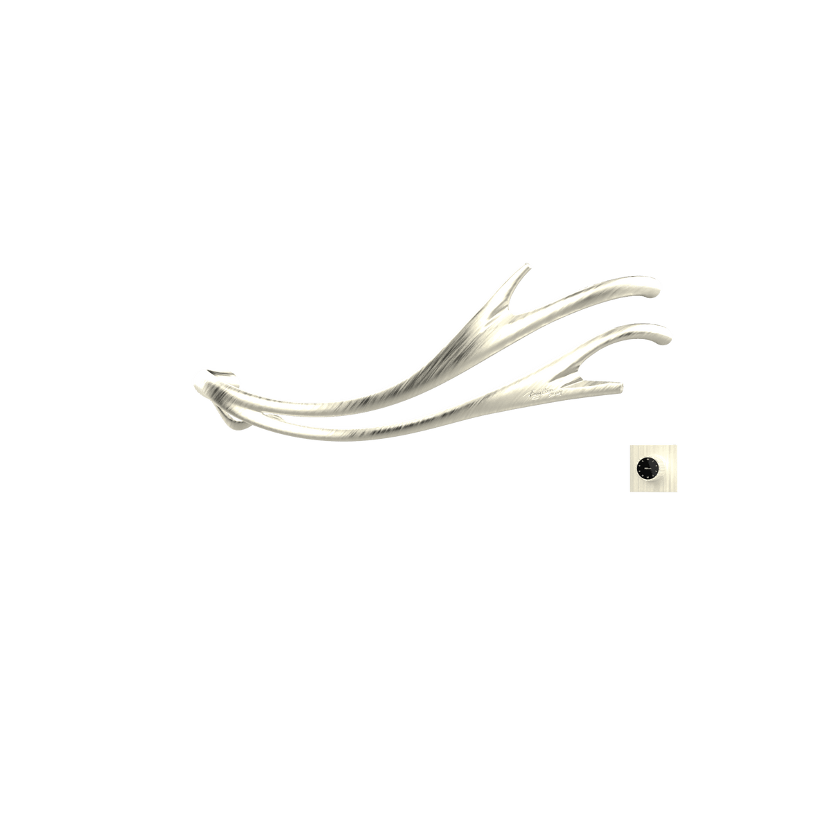 P&Bhusri S2-M-BWG-XM Golden Antlers Towel Warmer in PVD Brushed White Gold