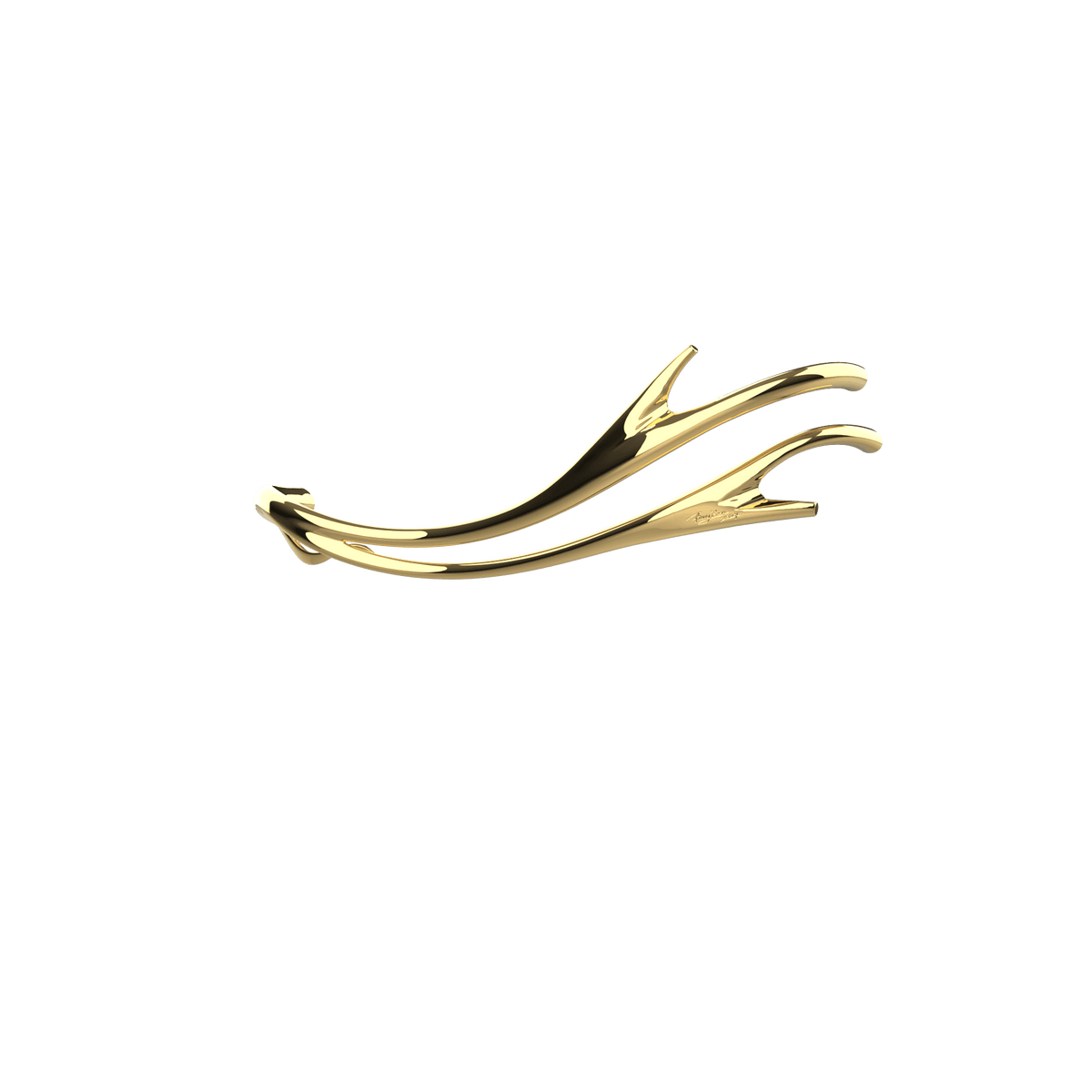 P&Bhusri S2-M-LGD-SC Golden Antlers Towel Warmer in PVD Polished Luxury Gold