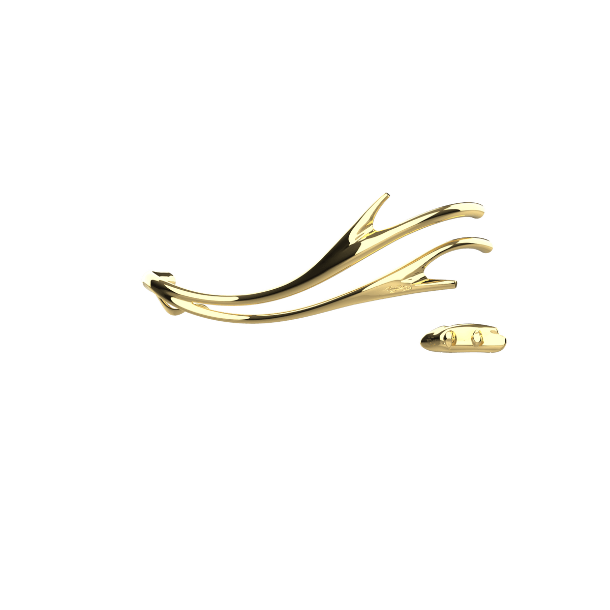 P&Bhusri S2-M-PBR-XA Golden Antlers Towel Warmer in PVD Polished Brass