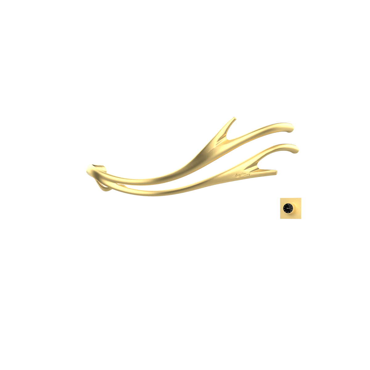 P&Bhusri S2-M-PBR-XM Golden Antlers Towel Warmer in PVD Polished Brass