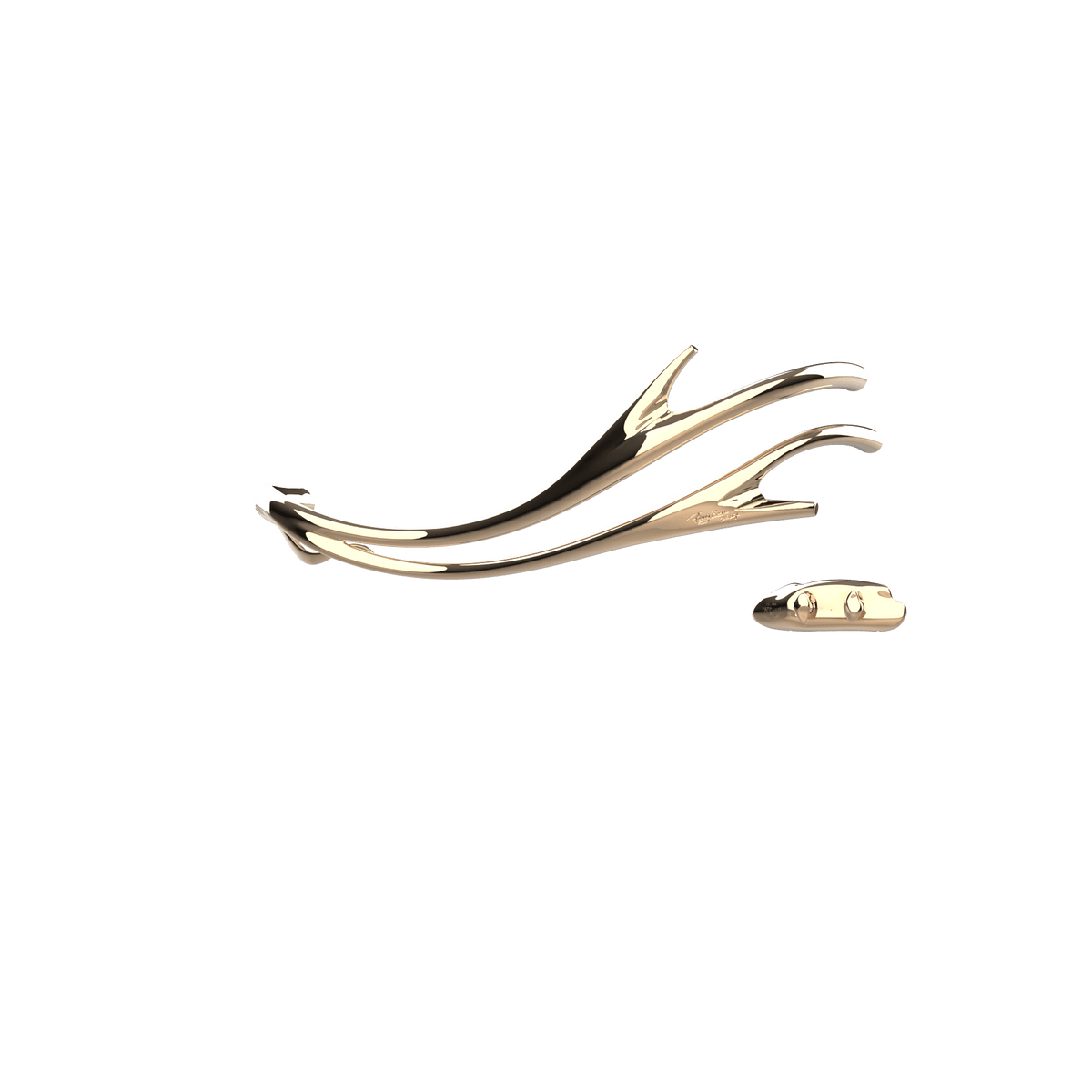 P&Bhusri S2-M-PBZ-XA Golden Antlers Towel Warmer in PVD Polished Bronze