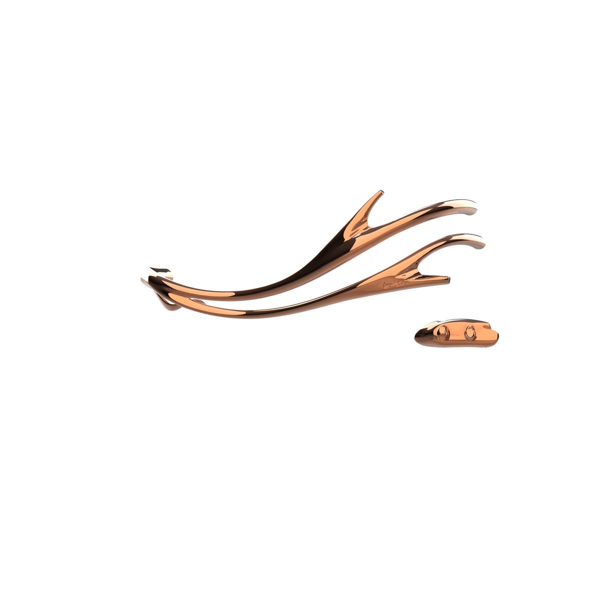 P&Bhusri S2-M-RGD-XA Golden Antlers Towel Warmer in PVD Polished Rose Gold