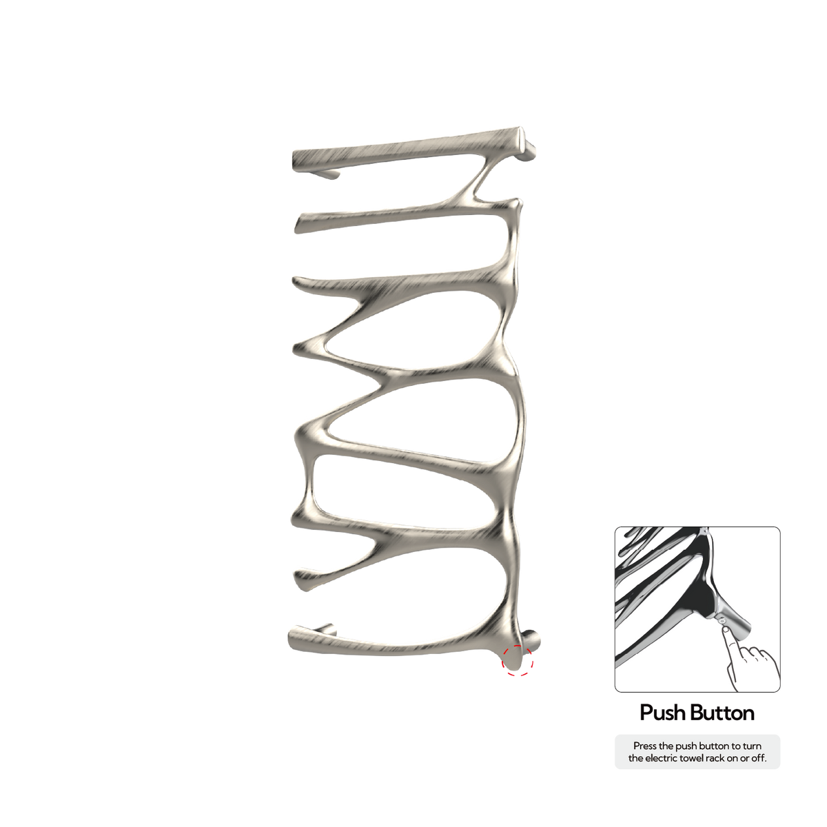 P&Bhusri S5-M-BNI-N Provence Towel Warmer in PVD Brushed Nickel
