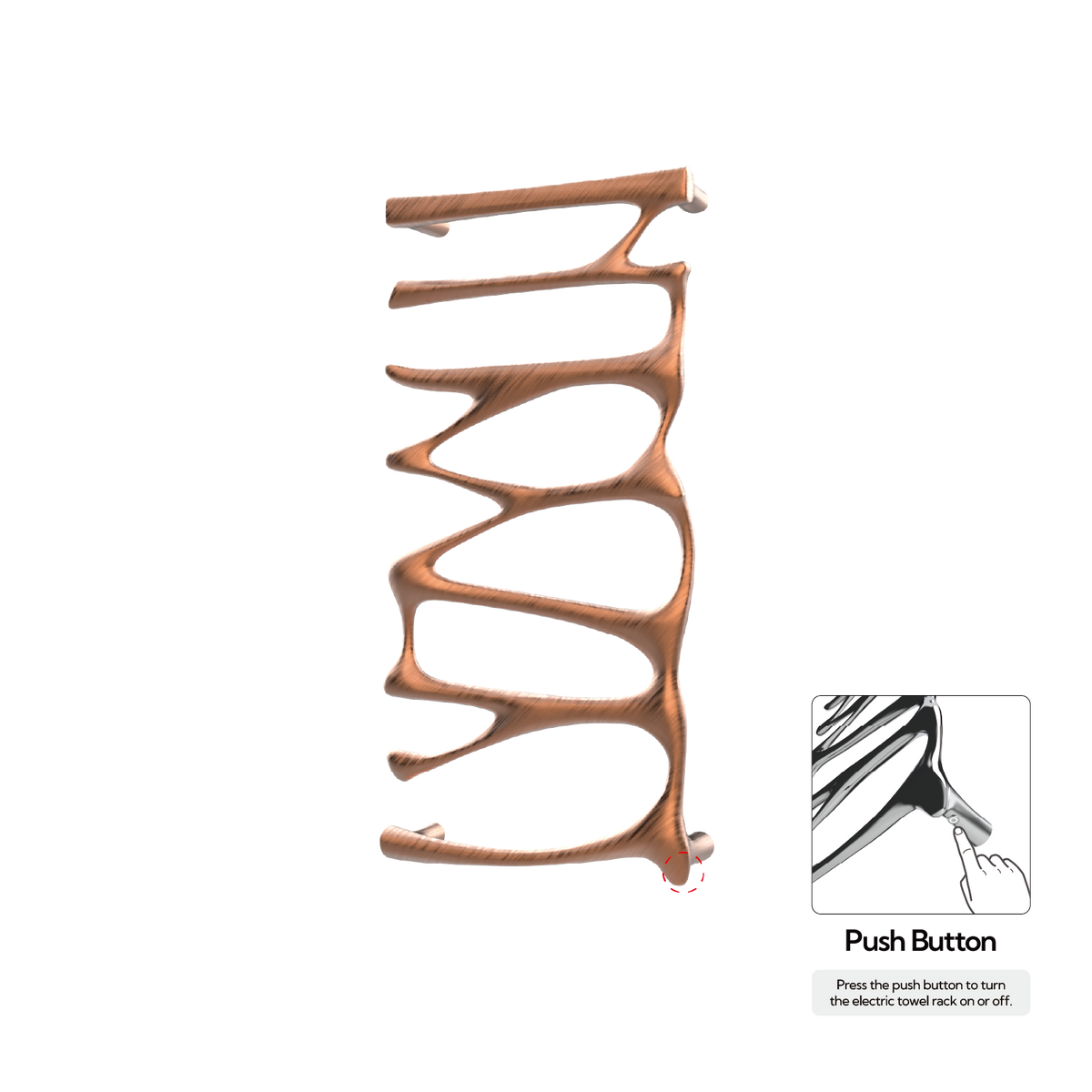 P&Bhusri S5-M-BRG-N Provence Towel Warmer in PVD Brushed Rose Gold
