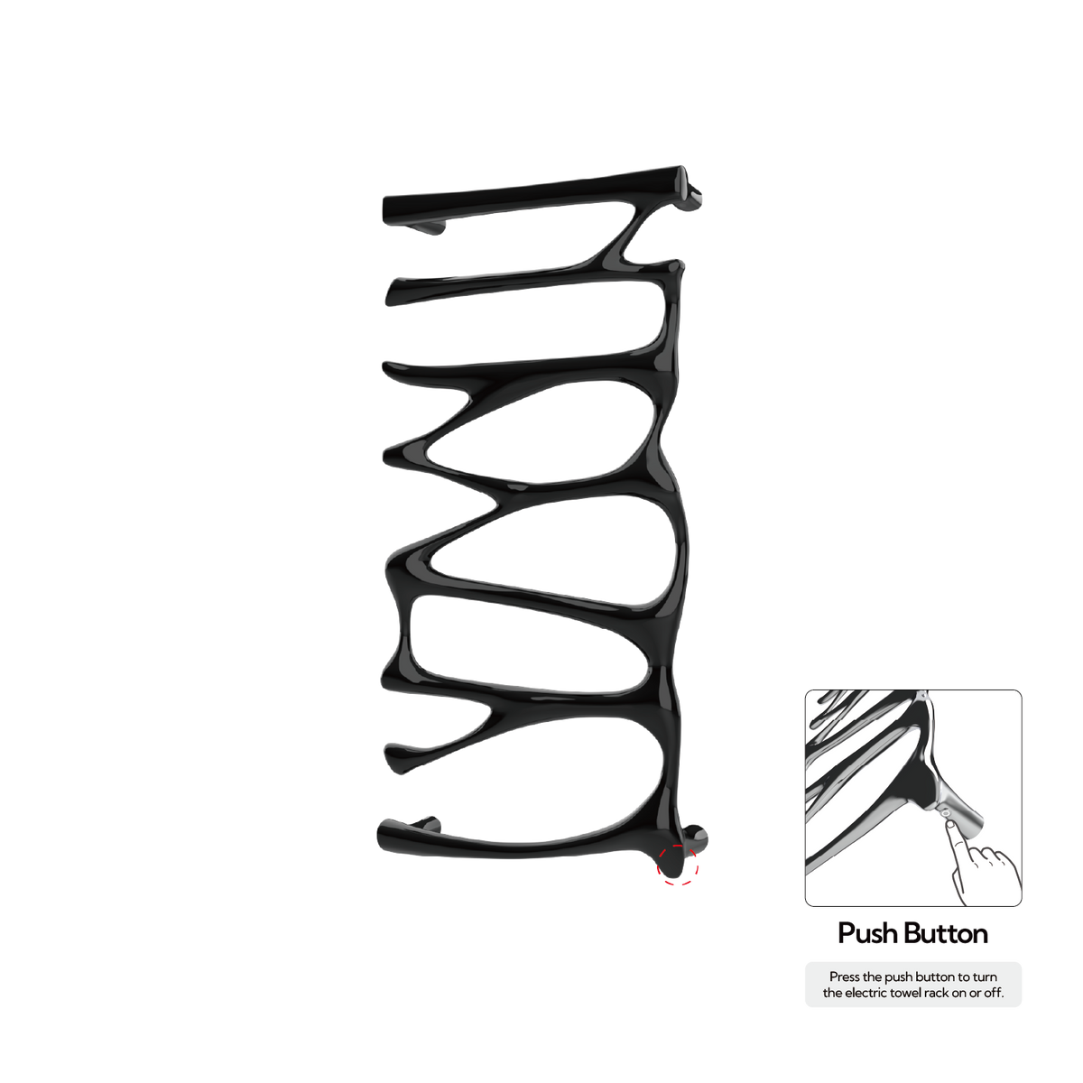 P&Bhusri S5-M-PBN-N Provence Towel Warmer in PVD Polished Black Nickel