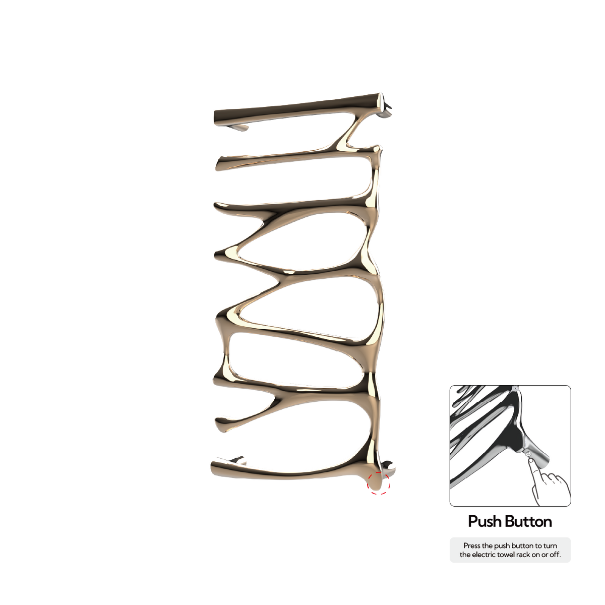 P&Bhusri S5-M-PBZ-N Provence Towel Warmer in PVD Polished Bronze