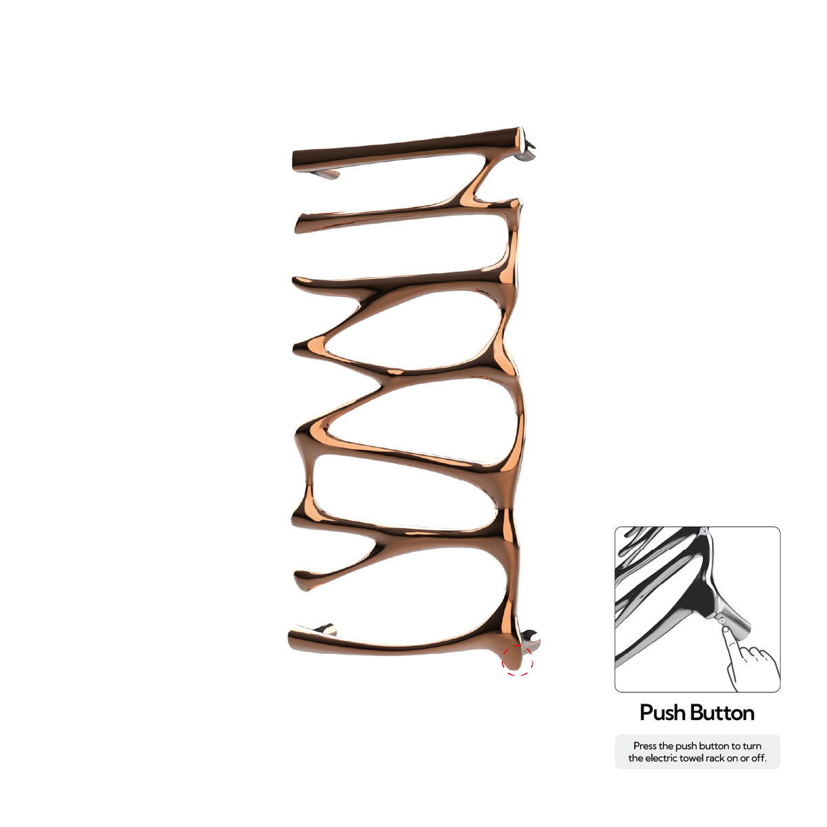 P&Bhusri S5-M-RGD-N Provence Towel Warmer in PVD Polished Rose Gold