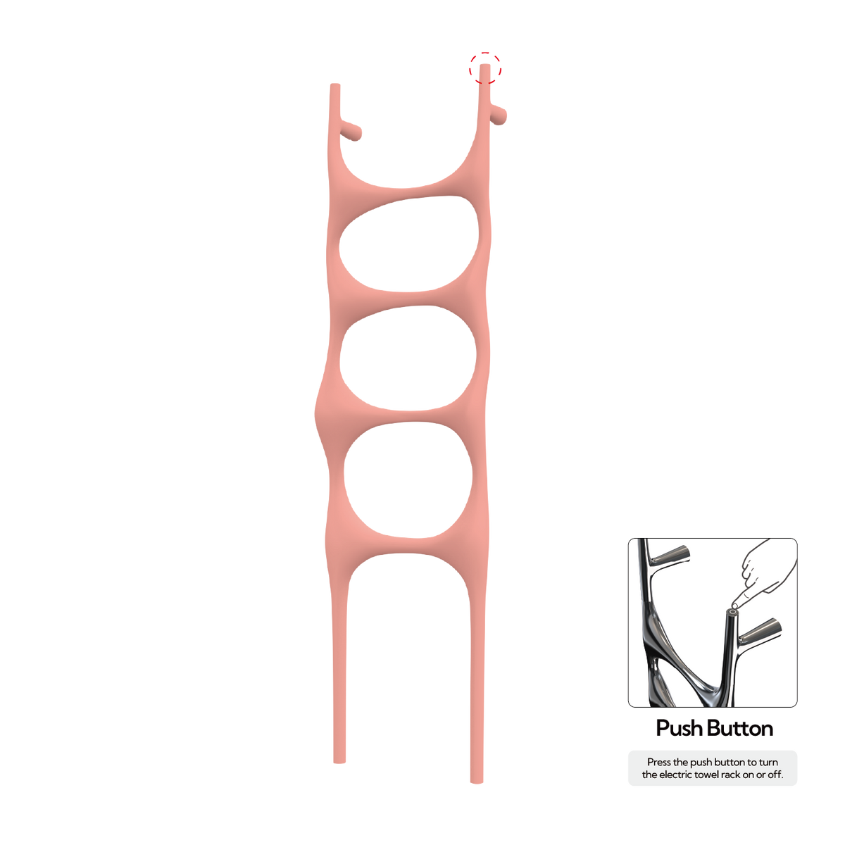 P&Bhusri S6-M-BPK-N Crete Palace Towel Warmer in Blossom Pink