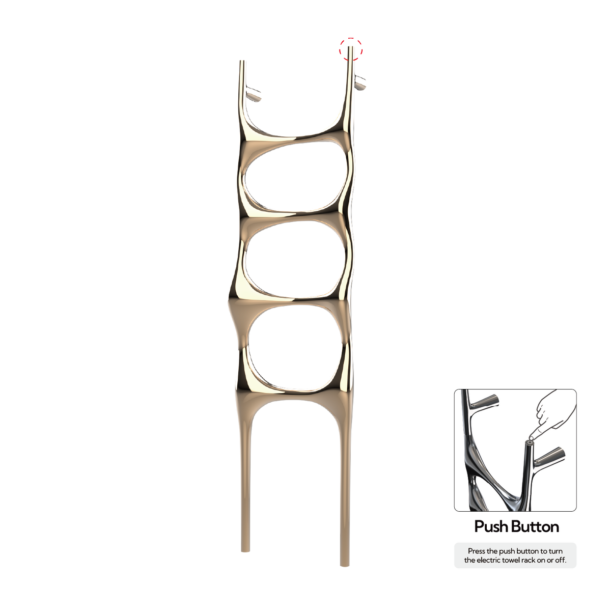 P&Bhusri S6-M-PBZ-N Crete Palace Towel Warmer in PVD Polished Bronze