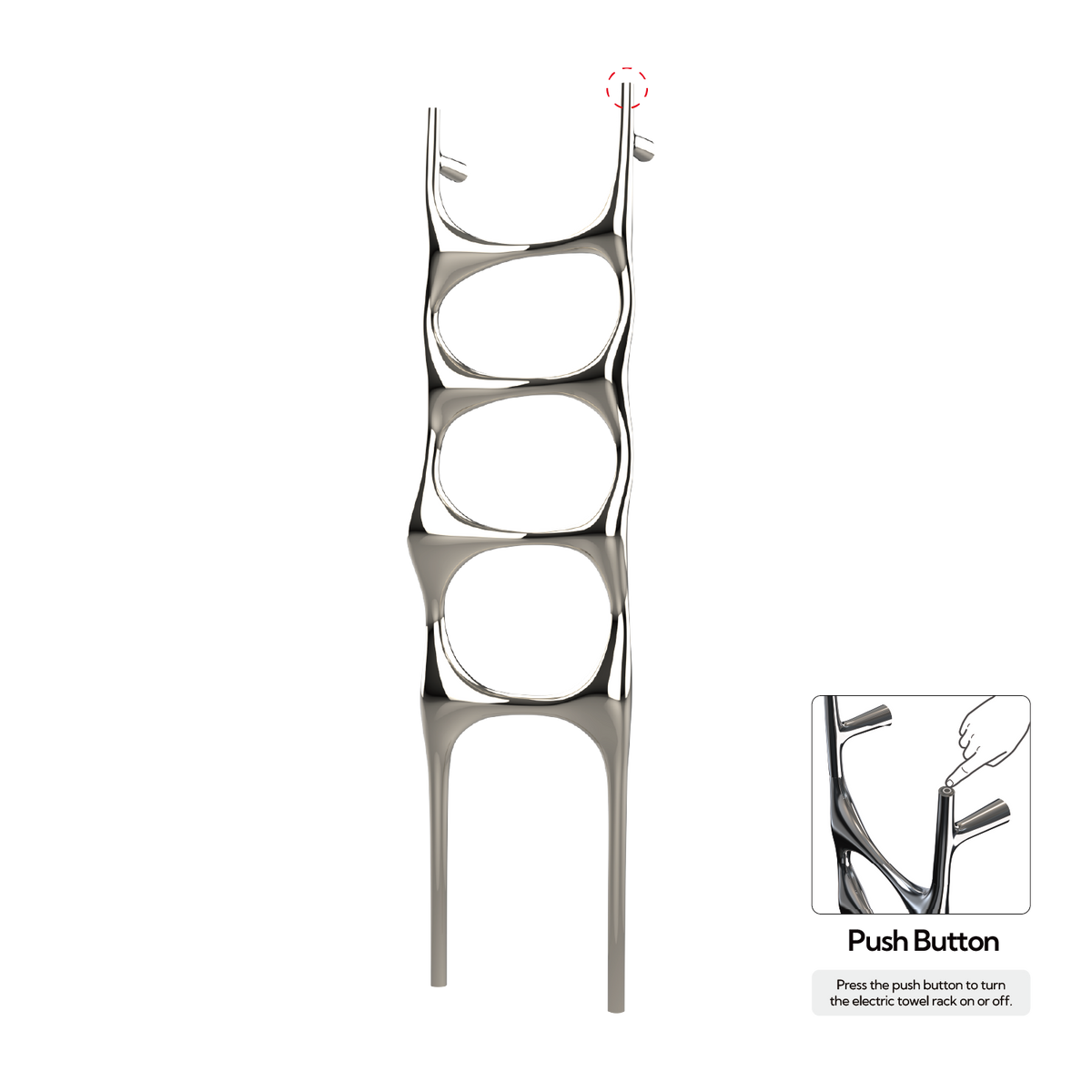 P&Bhusri S6-M-PNI-N Crete Palace Towel Warmer in PVD Polished Nickel