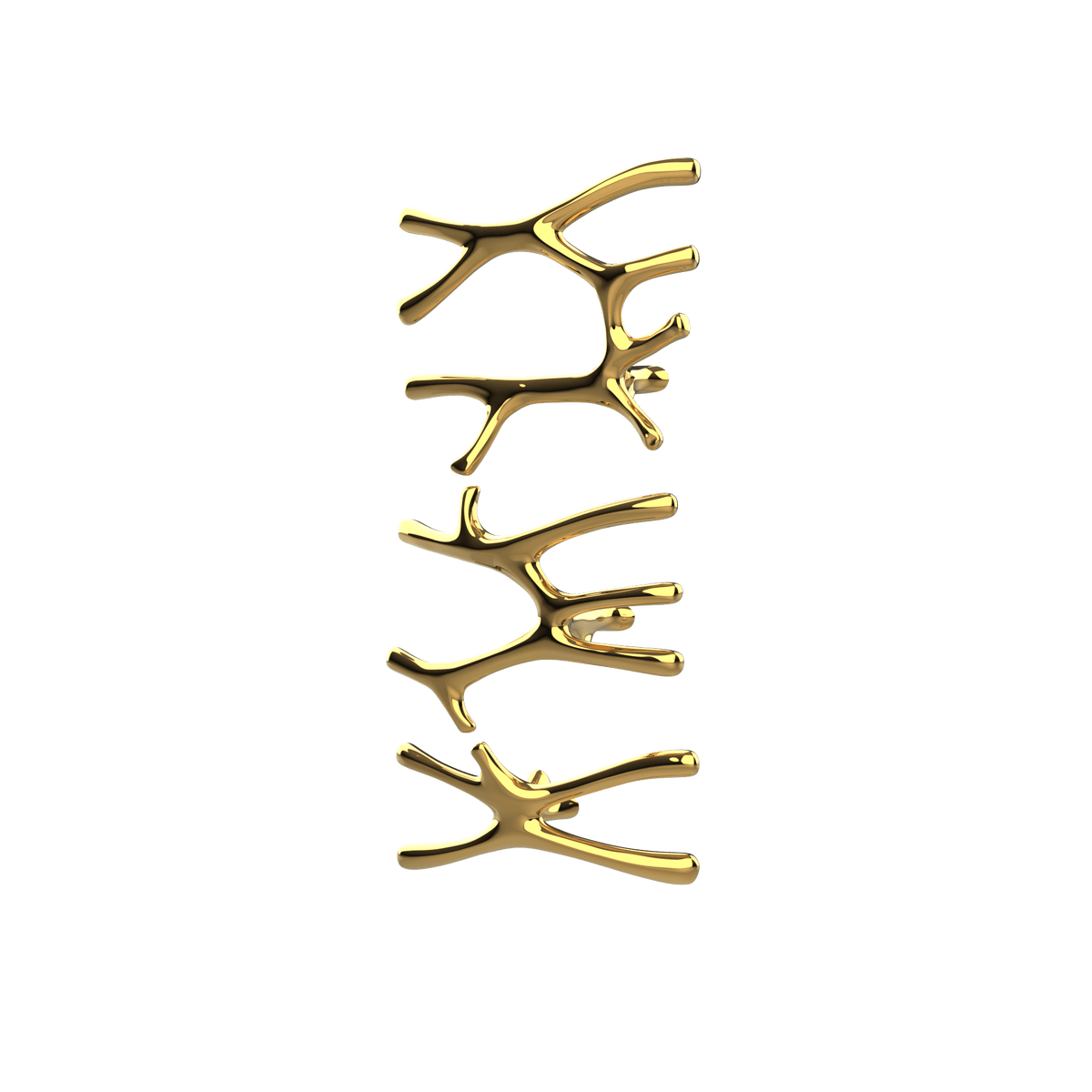 Sèche-serviettes P&Bhusri S7-LMS-24K-SC Daphne's Branch, grand + moyen + petit, en or PVD 24 carats