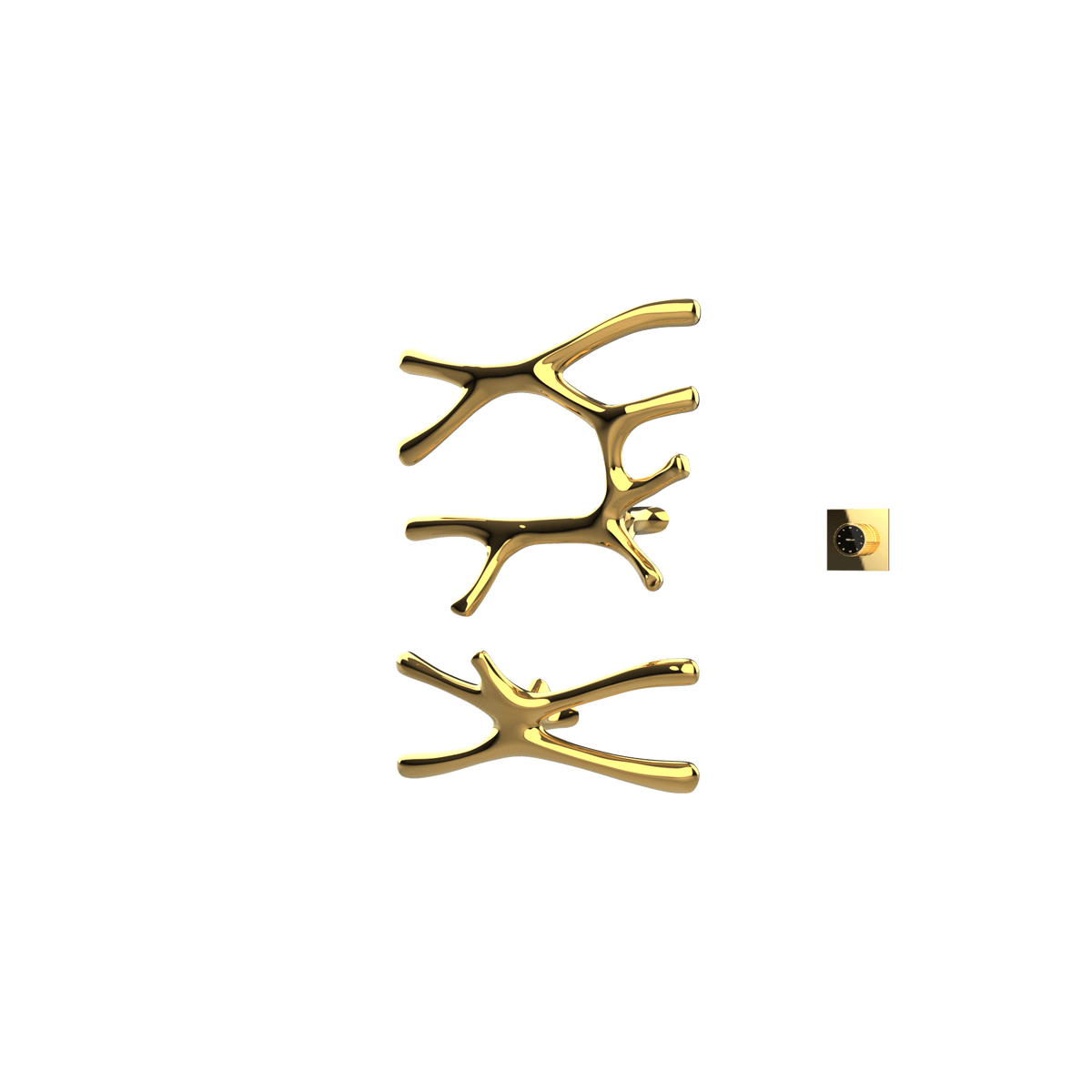 Sèche-serviettes P&Bhusri S7-LS-24K-XM Daphne's Branch, grand et petit modèle, en or PVD 24 carats