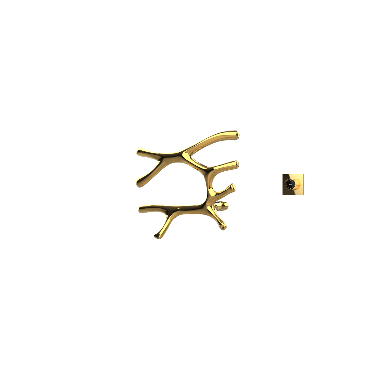 P&Bhusri S7-L-24K-XM Daphne's Branch Large Towel Warmer in PVD 24K Gold