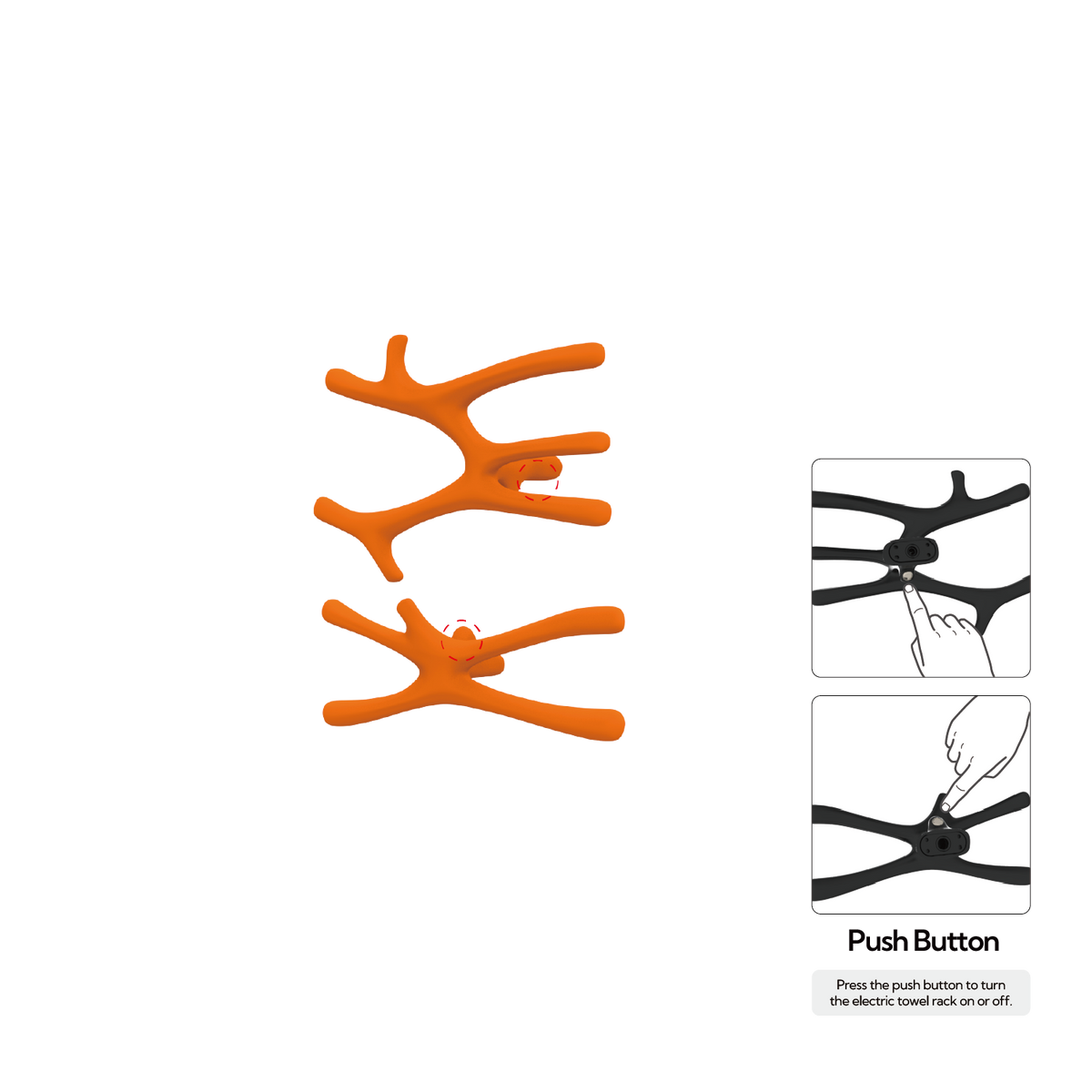P&Bhusri S7-MS-SOR-N Chauffe-serviettes Daphne's Branch moyen et petit, couleur orange sienne