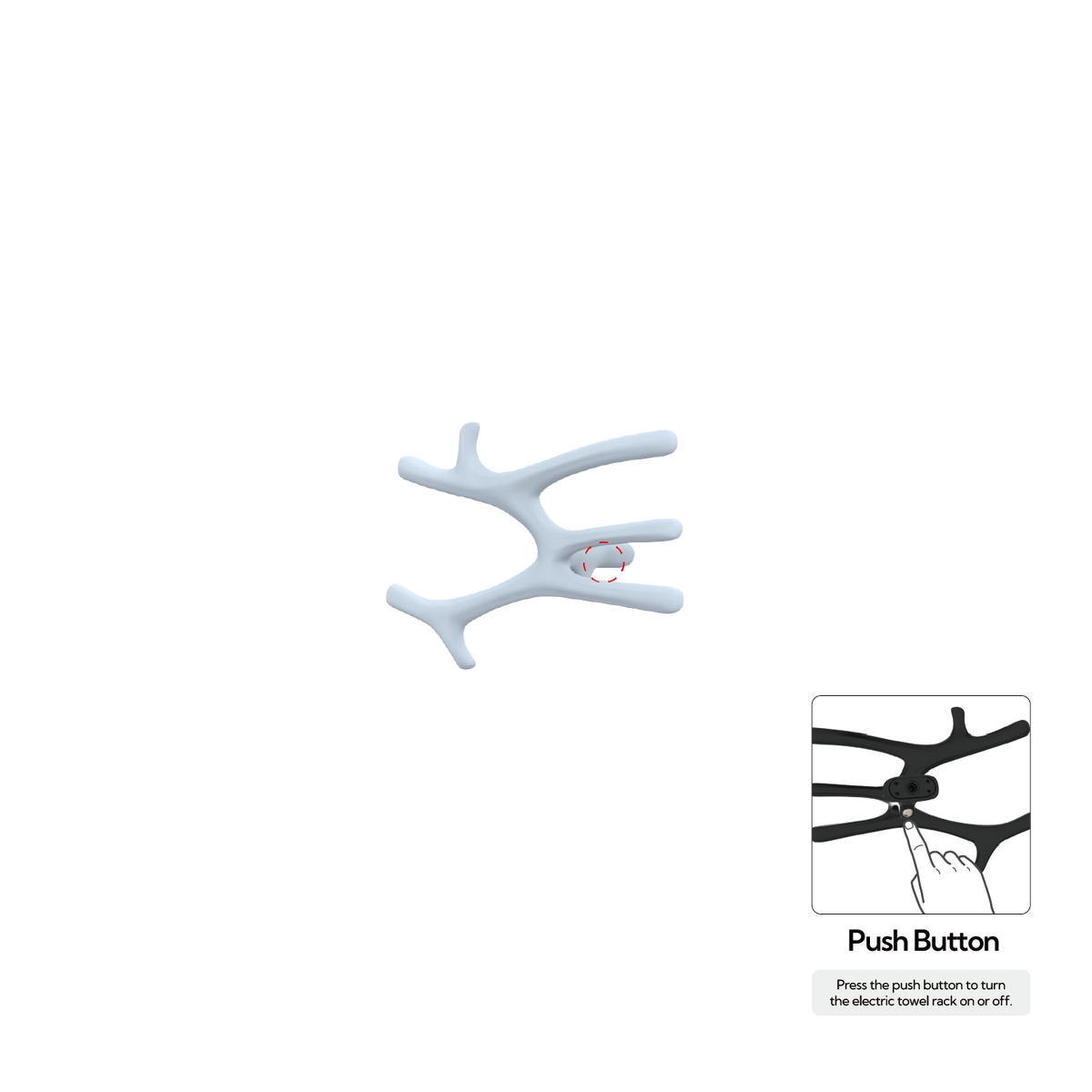 P&Bhusri S7-M-SBL-N Daphne's Branch Medium Towel Warmer in Sky Blue