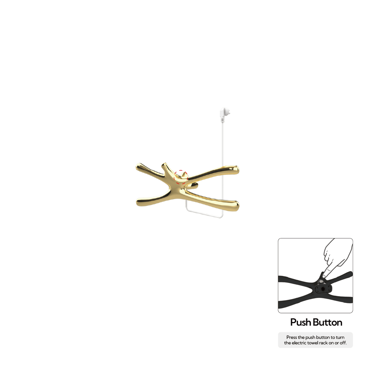 Sèche-serviettes P&Bhusri S7-S-PBR-N-DO Daphne's Branch en laiton poli PVD