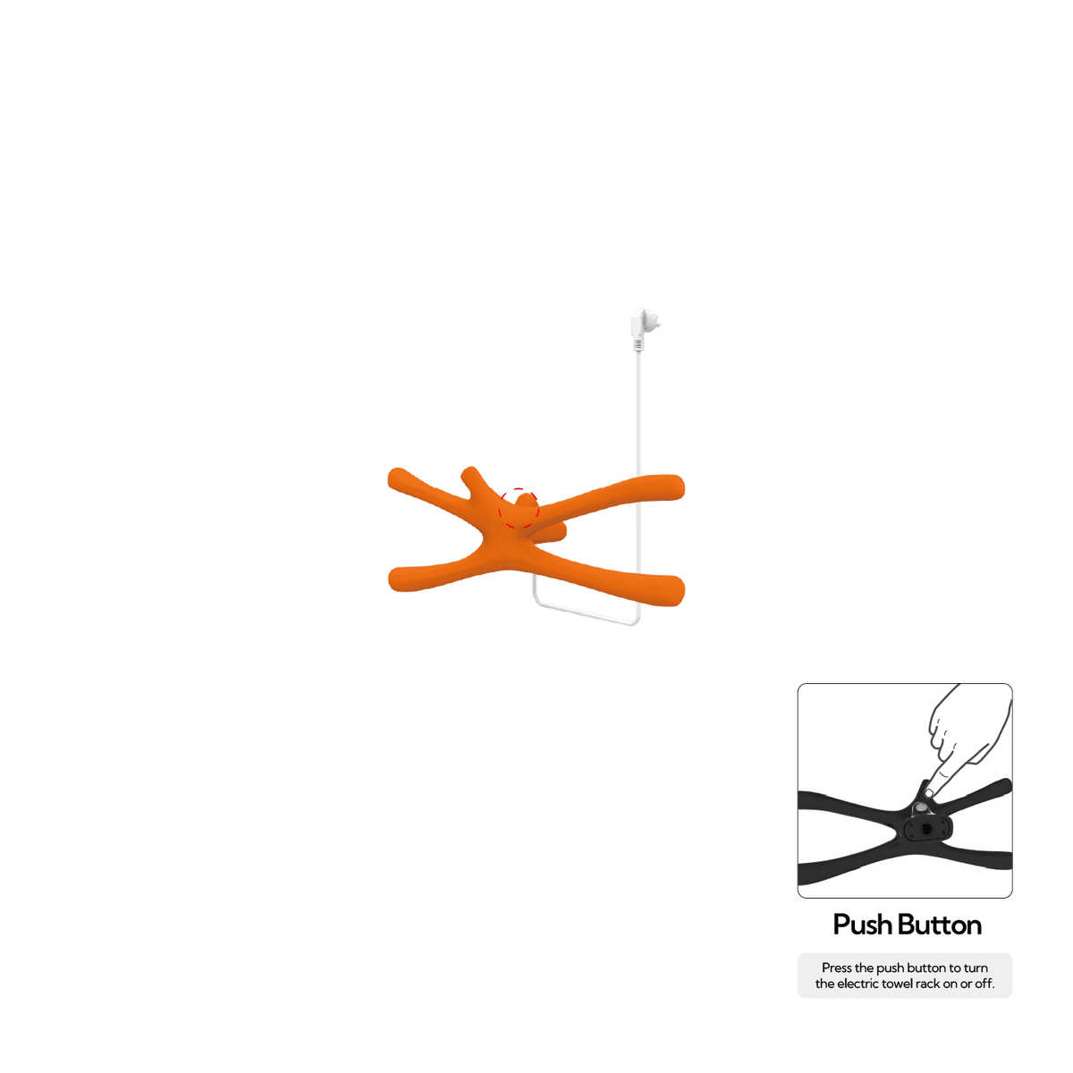 P&Bhusri S7-S-SOR-N-DO Chauffe-serviettes Daphne's Branch petit modèle, couleur orange sienne