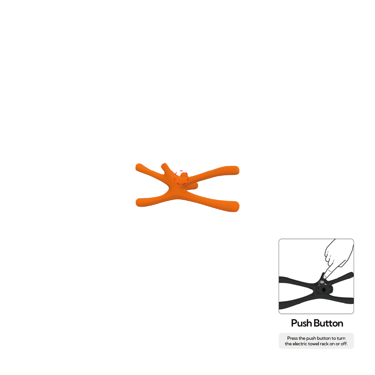P&Bhusri S7-S-SOR-N Chauffe-serviettes Daphne's Branch petit modèle, couleur orange sienne