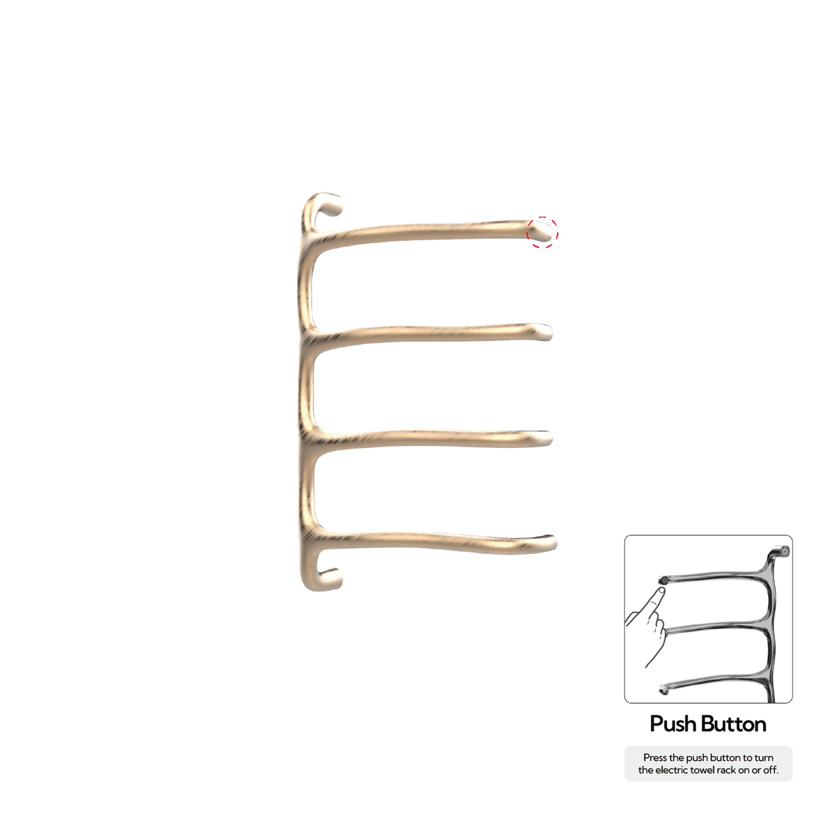 P&Bhusri S8-M-BBZ-N Tuscany Glimmer Towel Warmer in PVD Brushed Bronze