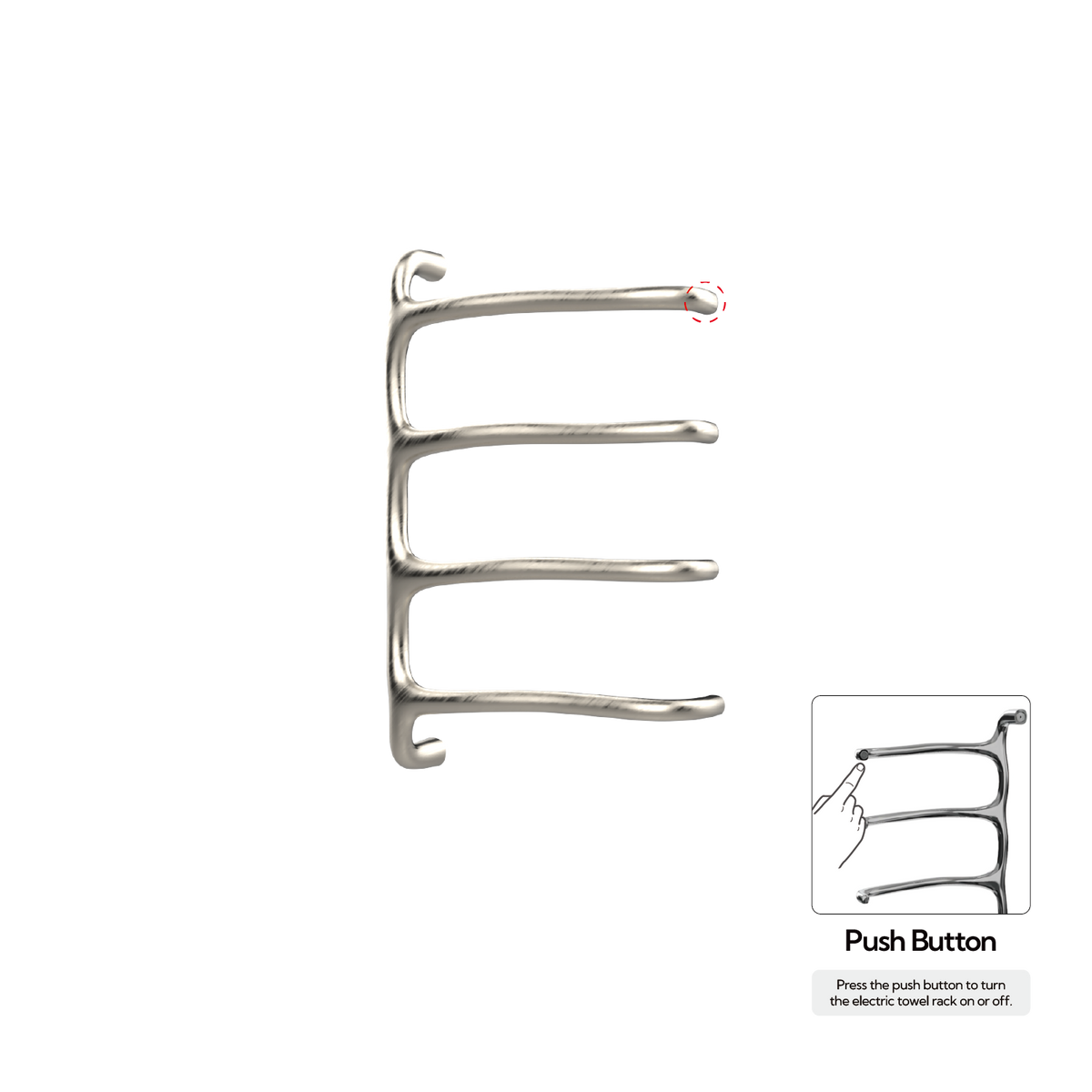 P&Bhusri S8-M-BNI-N Tuscany Glimmer Towel Warmer in PVD Brushed Nickel