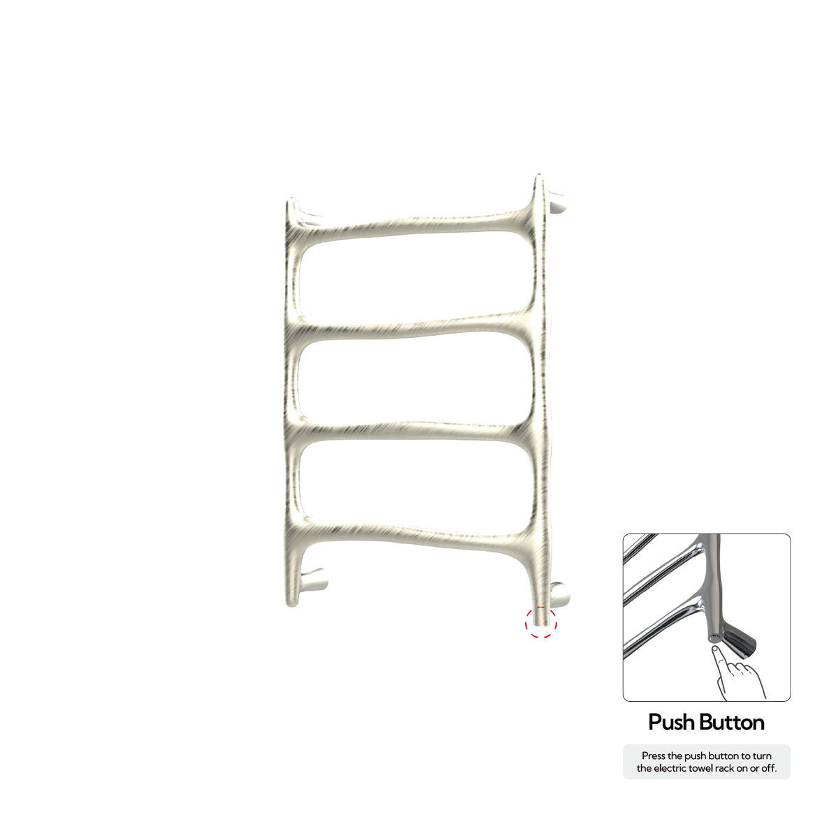 P&Bhusri S9-M-BWG-N Verona Towel Warmer in PVD Brushed White Gold