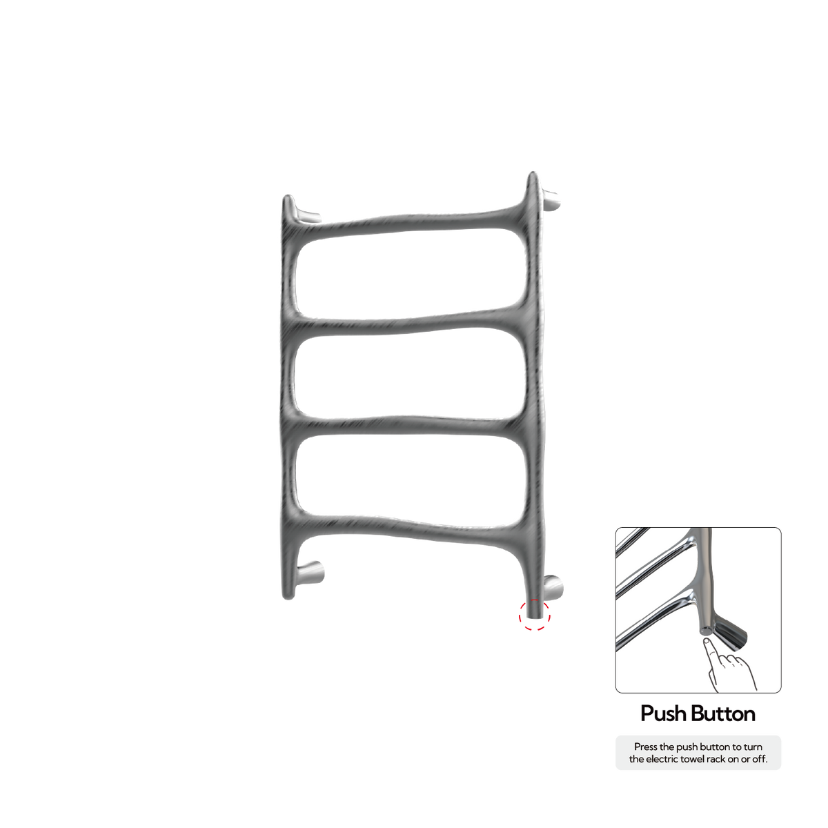 P&Bhusri S9-M-GML-N Verona Towel Warmer in PVD Gun Metal