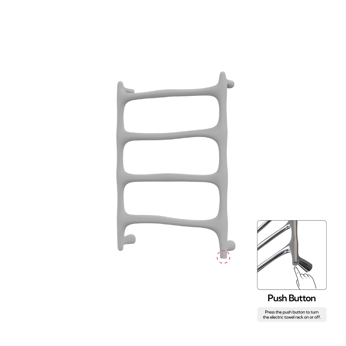 P&Bhusri S9-M-MGR-N Verona Towel Warmer in Muted Grey