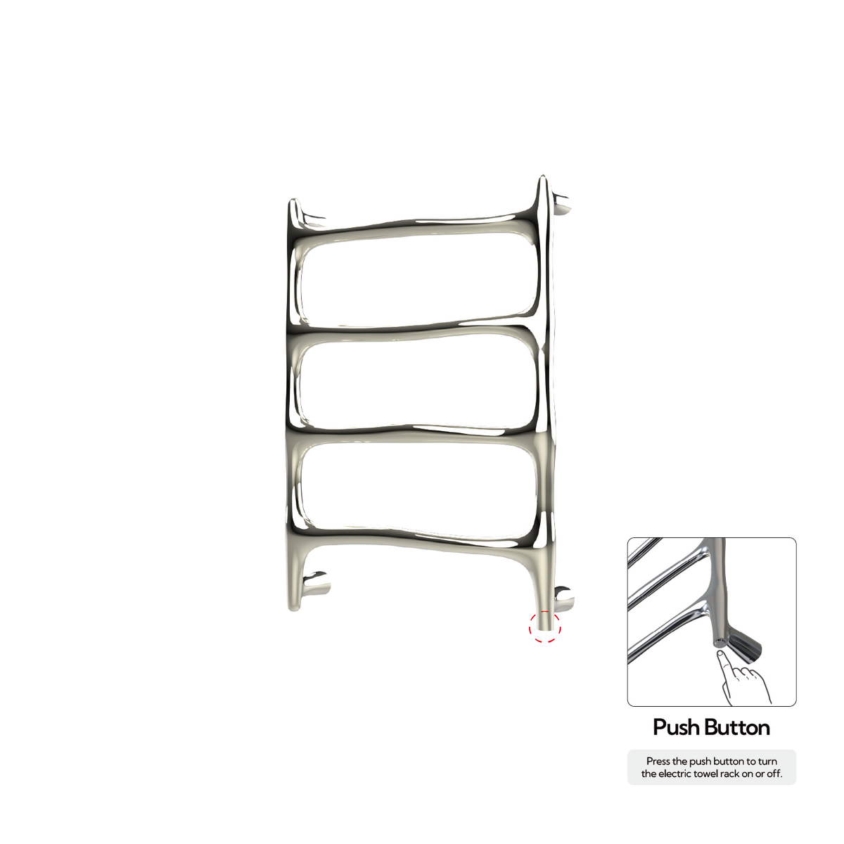 P&Bhusri S9-M-PWG-N Verona Towel Warmer in PVD Polished White Gold