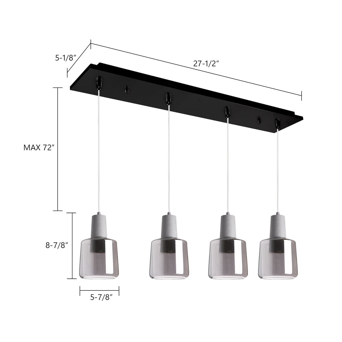 Kuzco Lighting MP12506BKSM-04 Samson LED Multi Pendant in Black